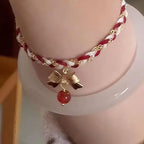 Minimalist Christmas Bow Cord Bracelet