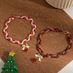 Minimalist Christmas Bow Cord Bracelet