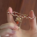 Minimalist Christmas Bow Cord Bracelet