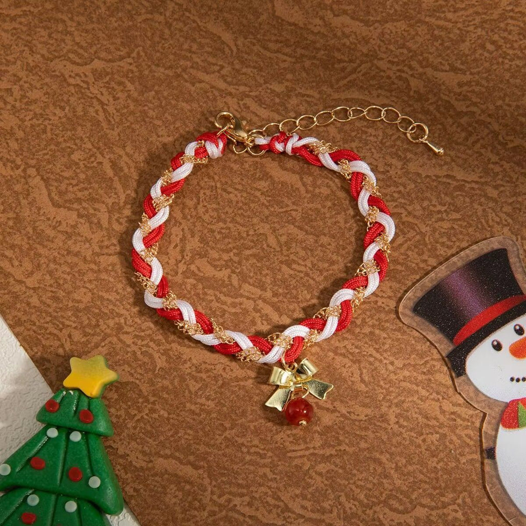 Minimalist Christmas Bow Cord Bracelet